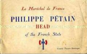 Propagandaschrift über Maréchal Pétain (in englischer Sprache)