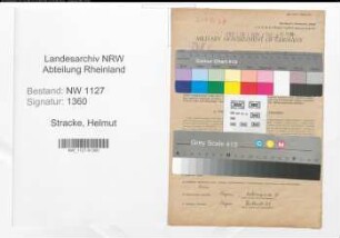 Entnazifizierung Helmut Stracke , geb. 16.10.1911 (Zahnarzt)
