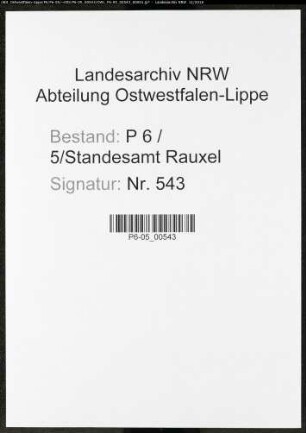 Sterberegister Standesamt Castrop-Rauxel Rauxel