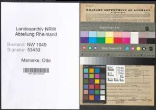 Entnazifizierung Otto Maroske , geb. 26.11.1887 (Kellner)