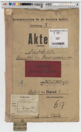 Haushalt 1923: Baumittel für Besatzungsbauten