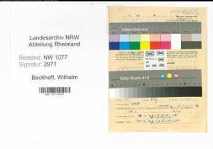 Entnazifizierung Wilhelm Backhoff , geb. 11.10.1898 (Polizist)