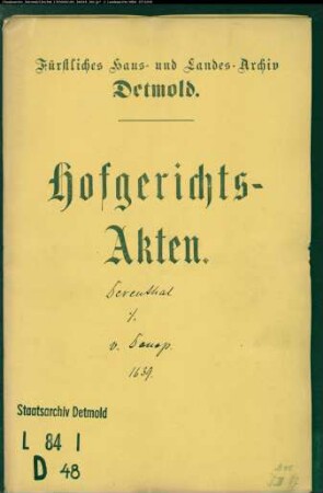 Derenthal, Johanns Erben gegen Anton Gabriel von Donop - Schuldforderung