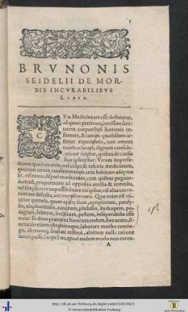 De morbis incurabilibus.