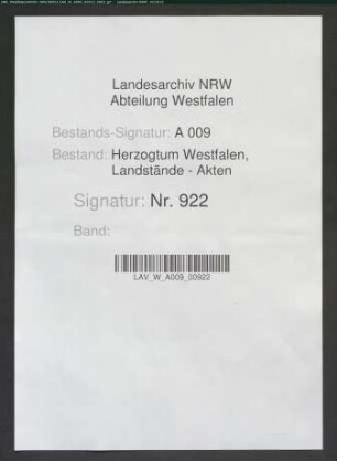 Instrukionen für die kurfürstlichen Landtagsdeputierten (undatiert und nicht unterschrieben)
