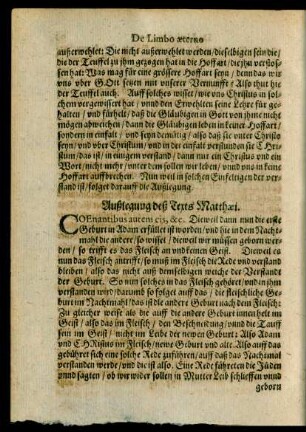 Außlegung deß Texts Matthaei.