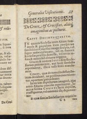 39-40, 14. De cruce et crucifixi aliisqe imaginibus ac picturis
