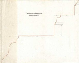 Gärtner, Friedrich von; Athen (Griechenland); Königliche Residenz (Athener Schloss) - Wohnzimmer - Deckengesims u. Kassettenprofil (Detail)