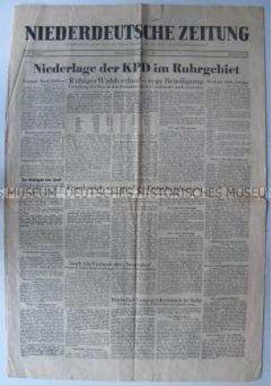 Regionale Tageszeitung "Niederdeutsche Zeitung" zu den Kreis- und Gemeindewahlen in Nordrhein-Westfalen