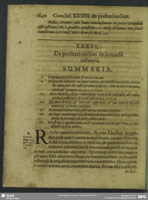 XXXVI. De probationibus in secunda instantia