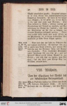 VIII. Abschnitt: Von der Spaltung des Reichs bis zur babylonischen Gefangenschaft