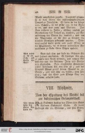 VIII. Abschnitt: Von der Spaltung des Reichs bis zur babylonischen Gefangenschaft