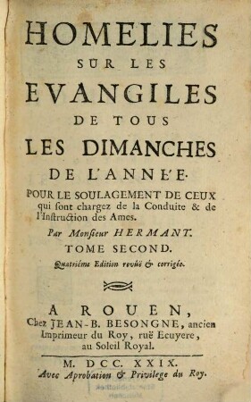 Homilies sur les evangiles de tous les dimanches de l'année, 2