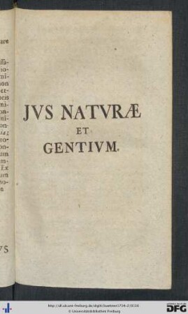 Jus Naturae Et Gentium.
