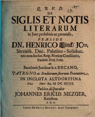 De siglis et notis literarum in iure prohibitis ac permissis