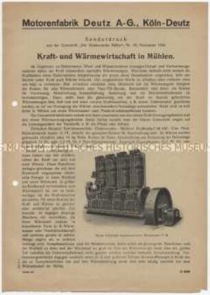 Kraft- und Wärmewirtschaft in Mühlen.