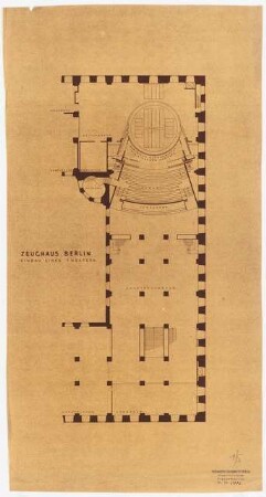 Zeughaus, Berlin Wiederaufbau: Grundriss Obergeschoss 1:200, Ausschnitt