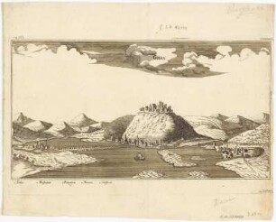 Ansicht von Esztergom, früher Gran, in Ungarn, Kupferstich, 1685 : Gran / bey Jacob Koppm. - [Augspurg] : Koppm , [1685]. - 1 Kunstbl. : Kupferstich ; 32 x 17 cm. - Mit kleiner Legende