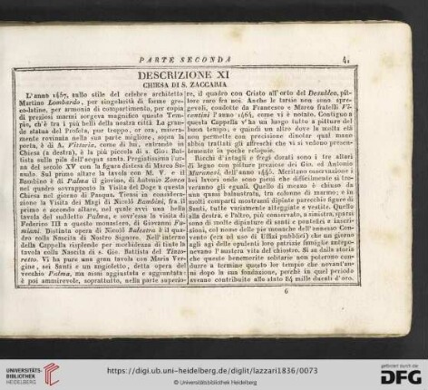 Descrizione XI Chiesa di S. Zaccaria