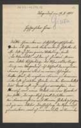 Brief von Franz Xaver Gierster an Unbekannt