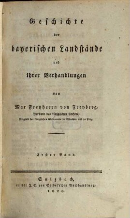 Geschichte der bayerischen Landstände und ihrer Verhandlungen, 1