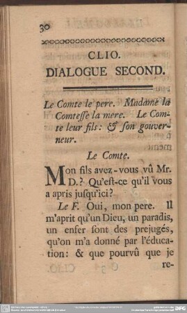Clio. Dialogue Second