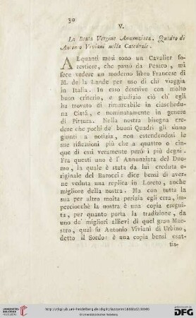 V. La Beata Vergine Annunziata. Quadro di Antonio Viviani nella Catedrale.