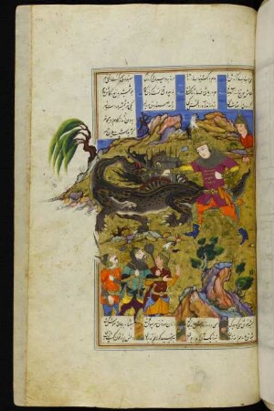 Illustration: Isfandiyār tötet einen Drachen