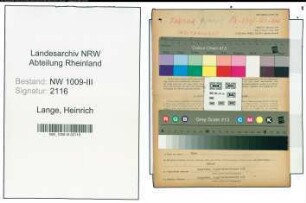 Entnazifizierung Heinrich Lange , geb. 05.07.1906 (Landwirt)