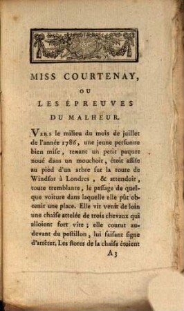 Miss Courtenay, Ou Les Épreuves Du Malheur : Traduction Libre De L'Anglois. 1