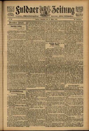 Zweite Ausgabe vom Samstag, den 14. April 1906.