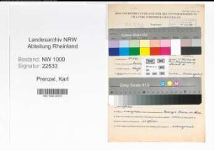 Entnazifizierung Karl Prenzel, geb. 30.07.1892 (Angest.)