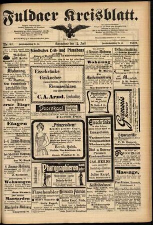 Zweite Ausgabe vom Samstag, den 12. Juli 1902.