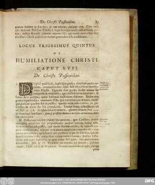 Locus Trigesimus Quintus De Humilitatione Christi.
