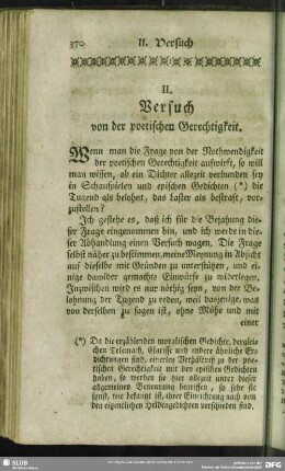 II. Versuch von der poetischen Gerechtigkeit