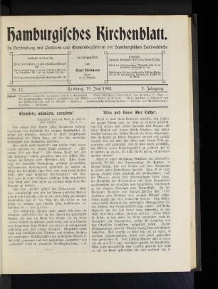 Nr. 12. Hamburg, 19. Juni 1904. 1. Jahrgang.