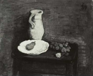 Stilleben mit weißem Teller