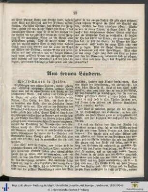 Aus fernen Ländern.