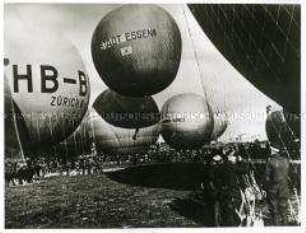 Kurz vor dem Start des Gordon-Bennett-Ballonwettfluges