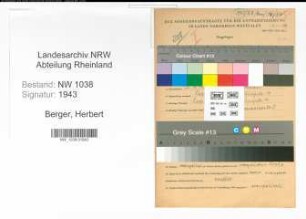 Entnazifizierung Herbert Berger , geb. 25.04.1905 (Beamter)