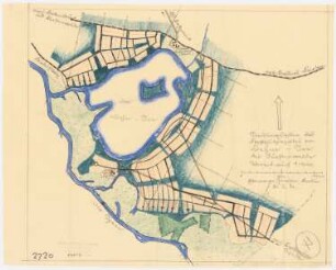 Aufteilungsplan des fürstlich Hardenbergischen Forstbezirks am Dehmsee, Fürstenwalde/Spree: Vorentwurf, Lageplan 1:10000
