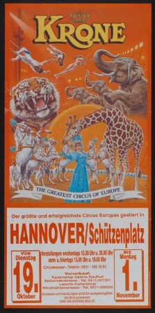 Circus Krone, Hannover, ohne Jahr