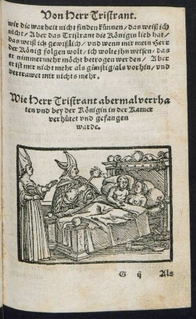 Wie Herr Tristrant abermal verrhaten und bey der Königin in der Kamer verhütet und gefangen warde.