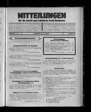 Jahrgang 1931, Hamburg, den 23. August, Nummer 34