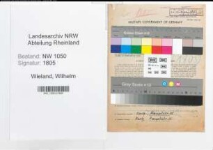 Entnazifizierung Wilhelm Wieland , geb. 03.07.1900 (Lehrer)