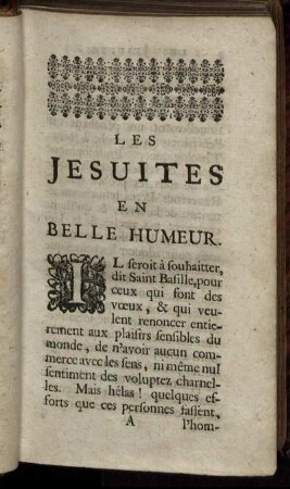 Les Jesuites en Belle Humeur.