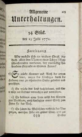 54 Stück. den 13 Julii 1771.