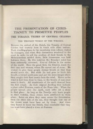 The presentation of christianity to primitive peoples the toradja tribes of central celebes