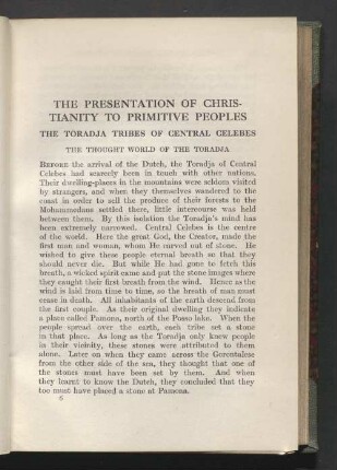 The presentation of christianity to primitive peoples the toradja tribes of central celebes