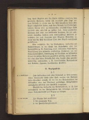 II. Anzeigepflicht.